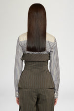 Bustier in Cotone Jacquard Gessato