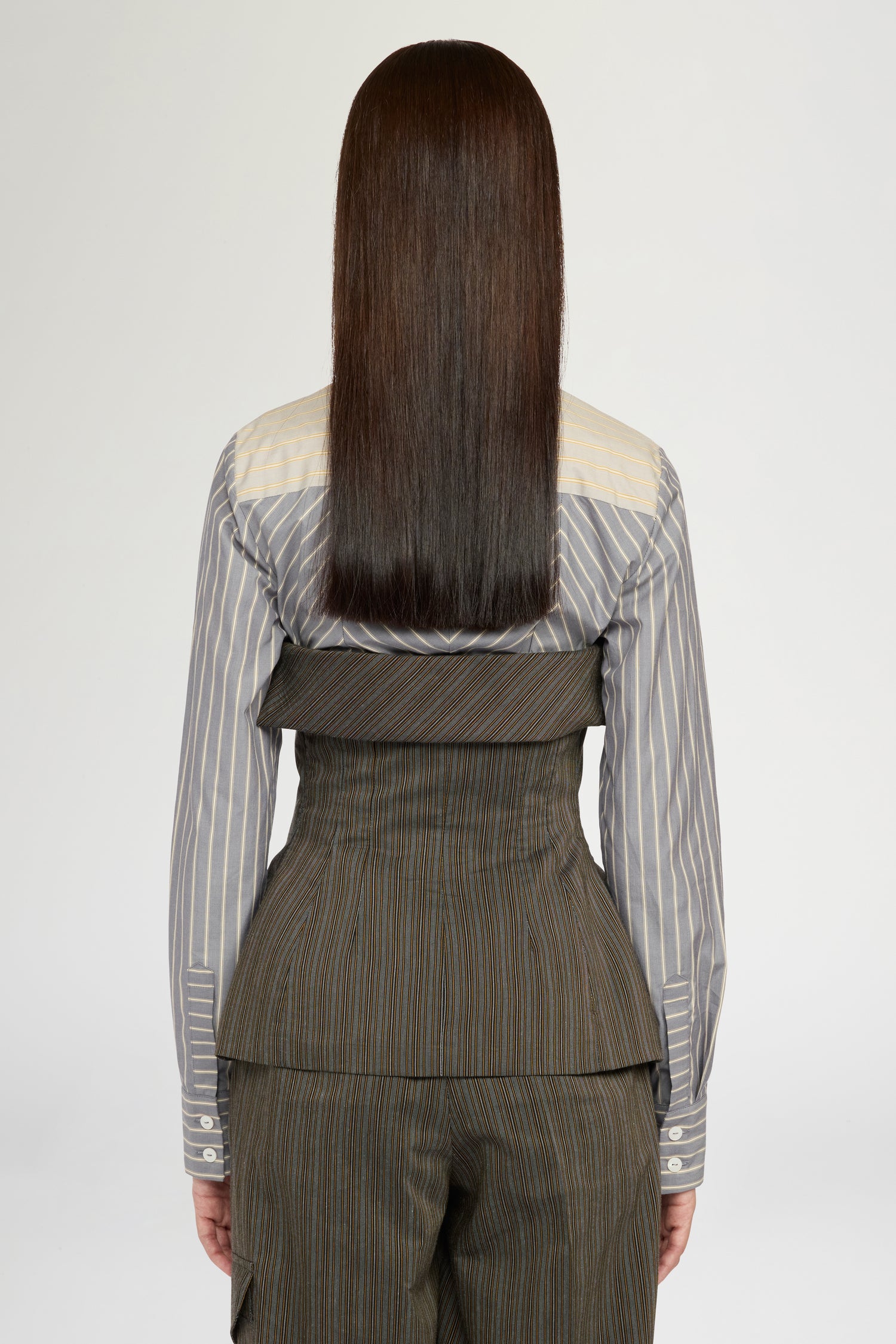 Bustier in Cotone Jacquard Gessato