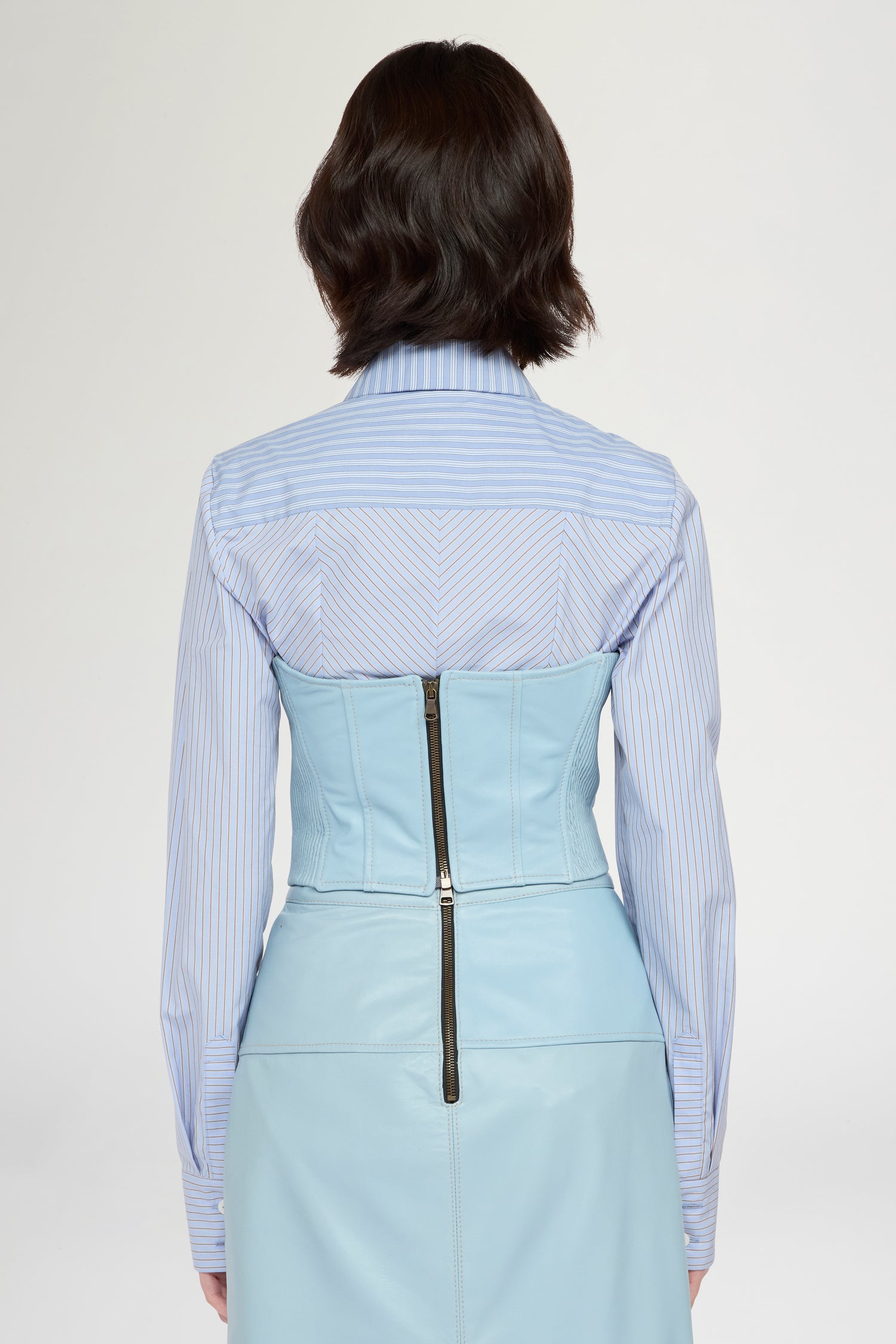 Corsetto in Pelle Azzurro