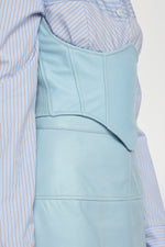 Corsetto in Pelle Azzurro