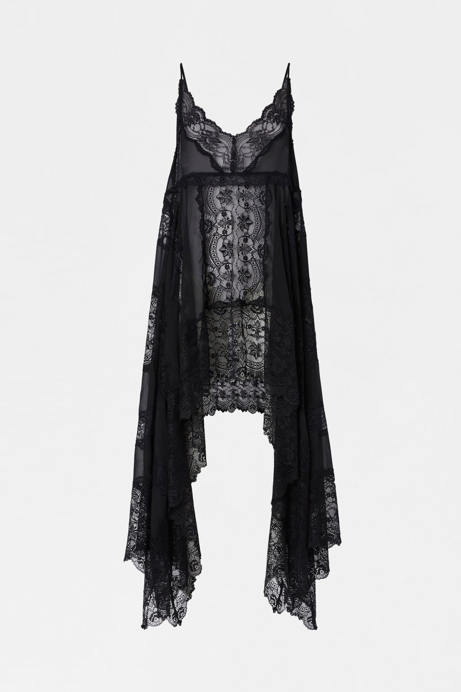 Camisole a Strati in Pizzo Nero