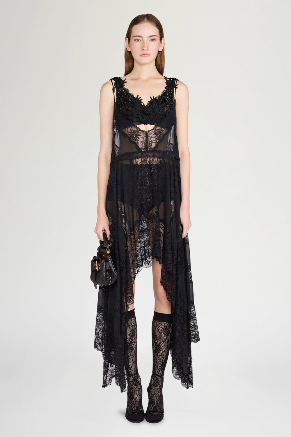 Camisole a Strati in Pizzo Nero