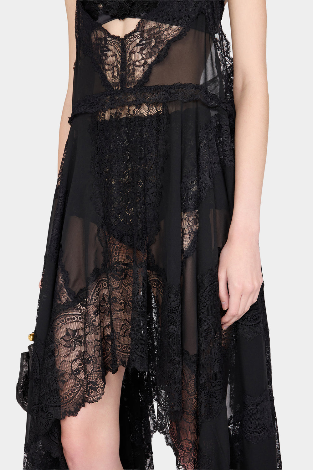 Camisole a Strati in Pizzo Nero
