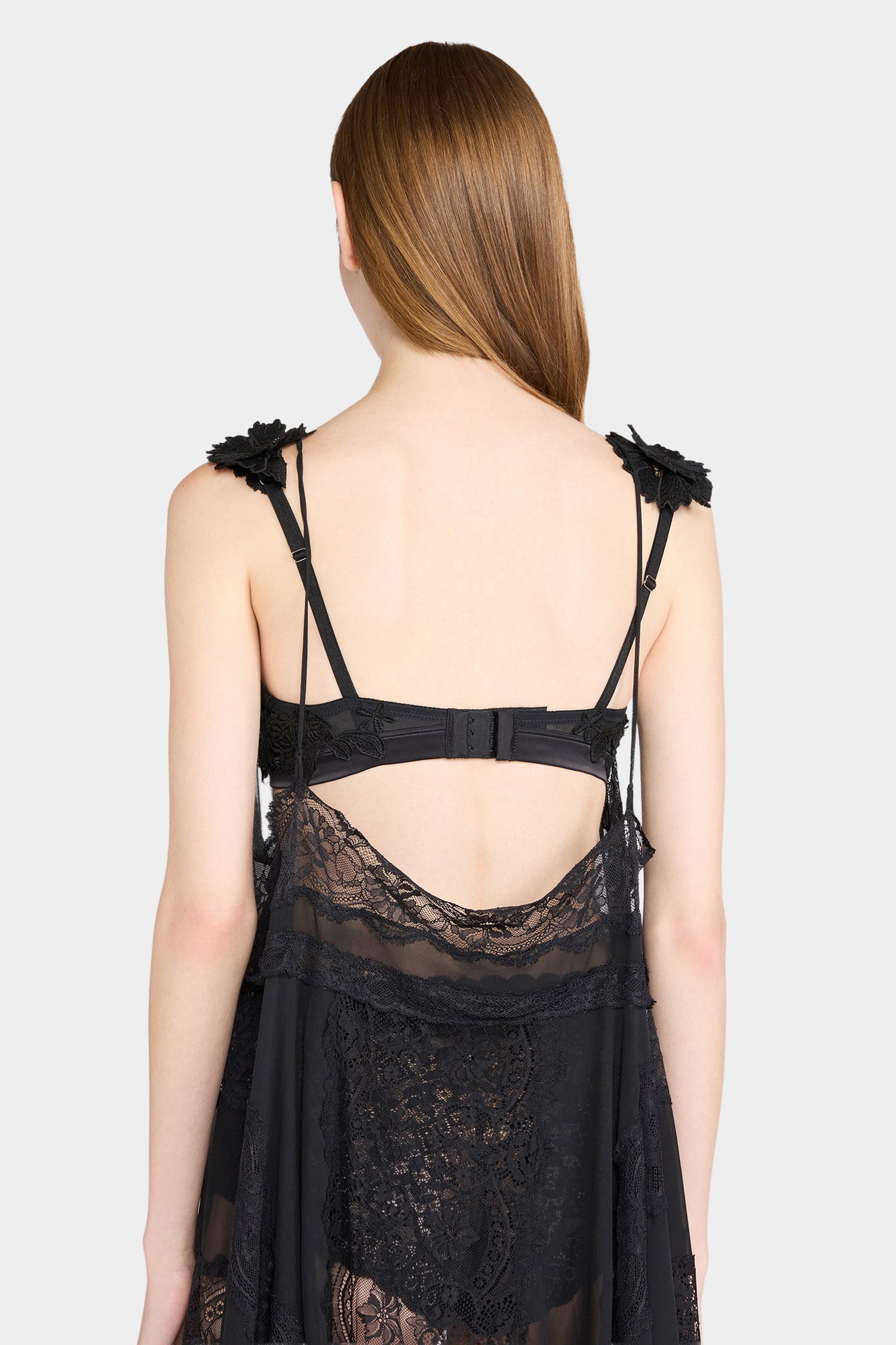 Black Embroidered Lace Bra