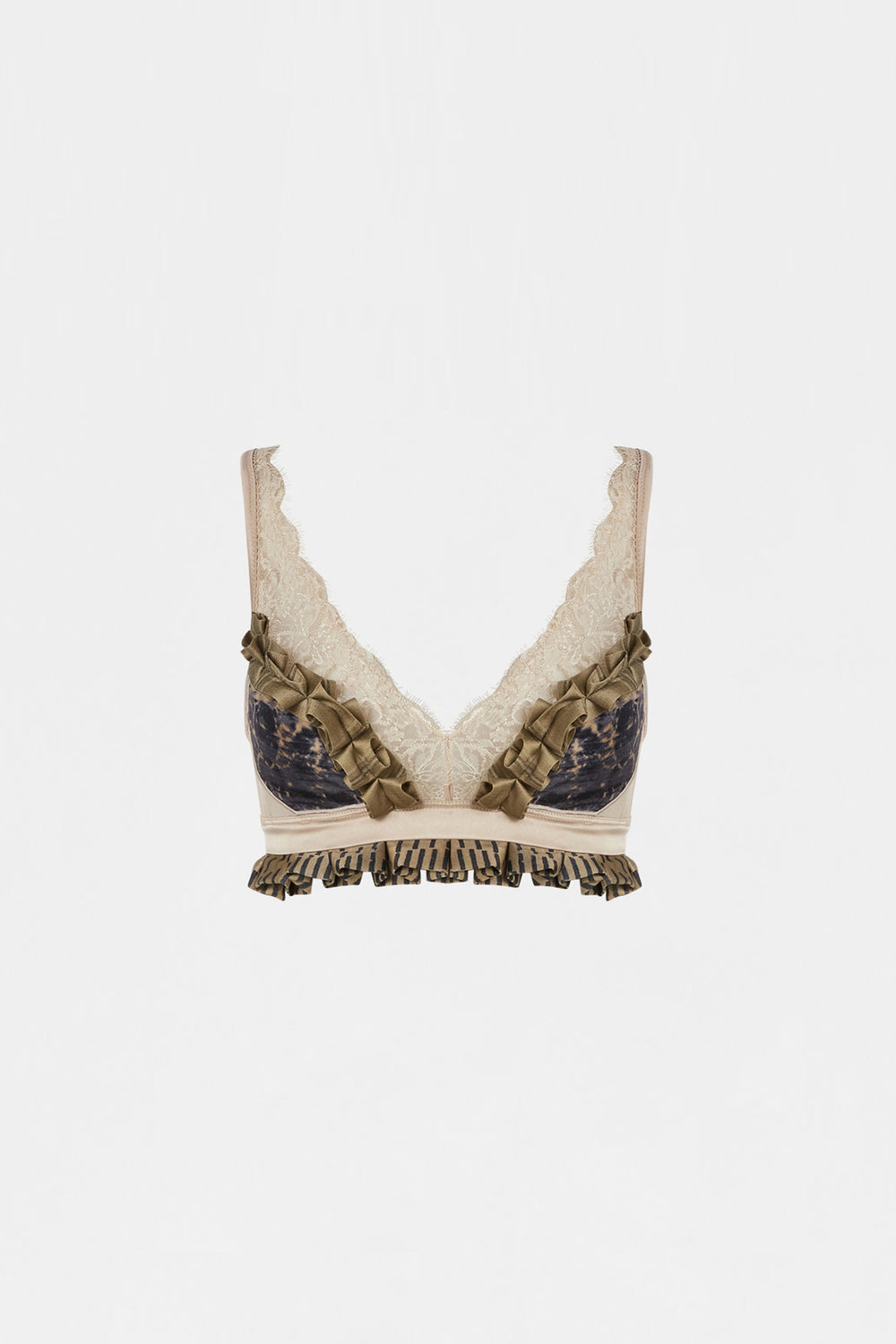 Ecru Lace Patchwork Bra