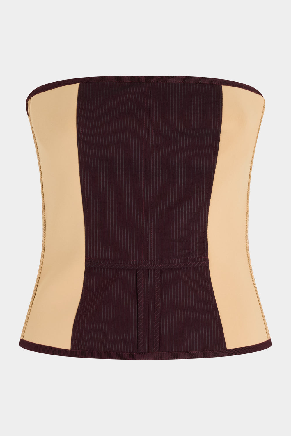 Bustier Patchwork a Righe Bordeaux