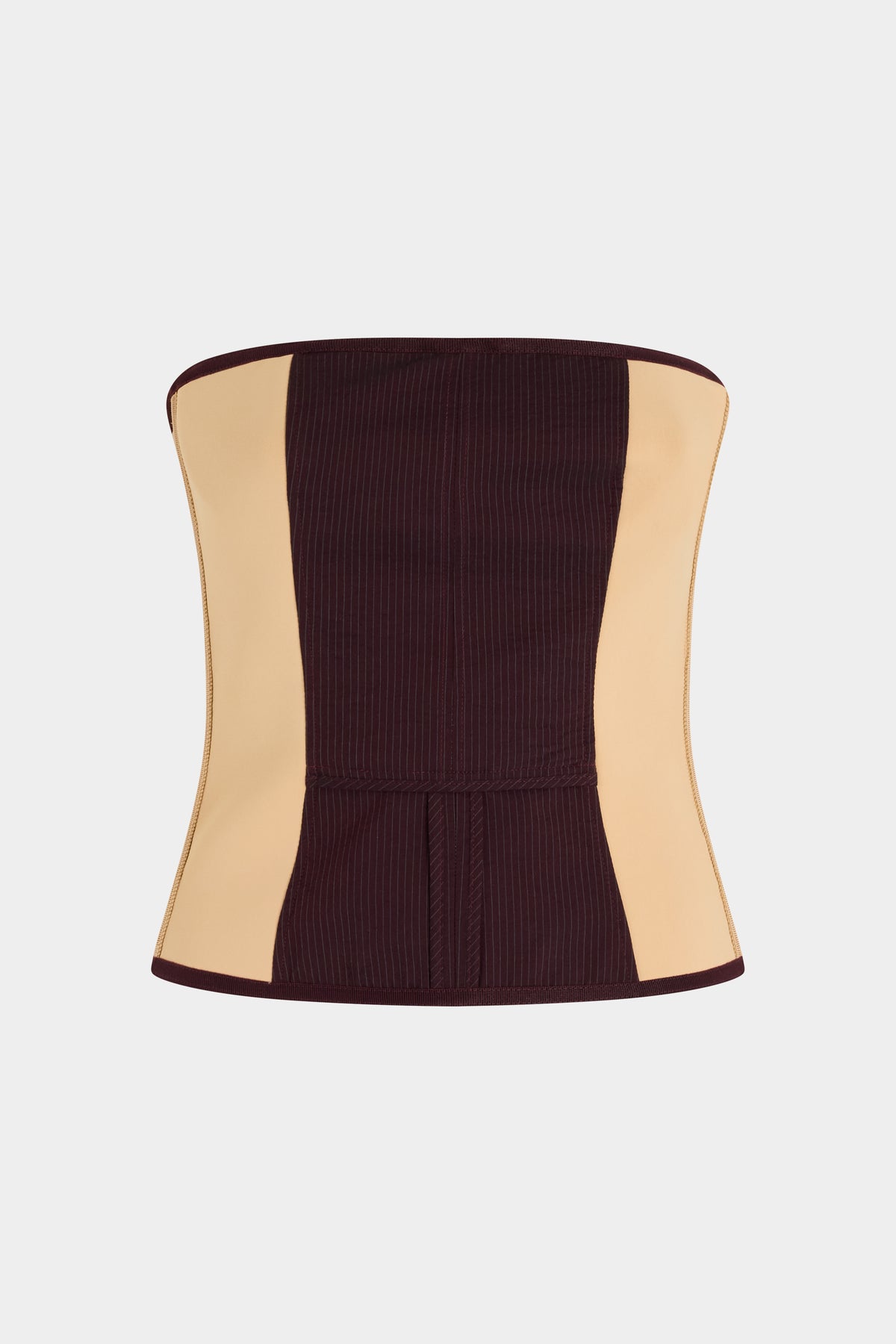 Burgundy Pinstripe Patchwork Bustier