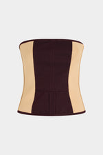 Bustier Patchwork a Righe Bordeaux