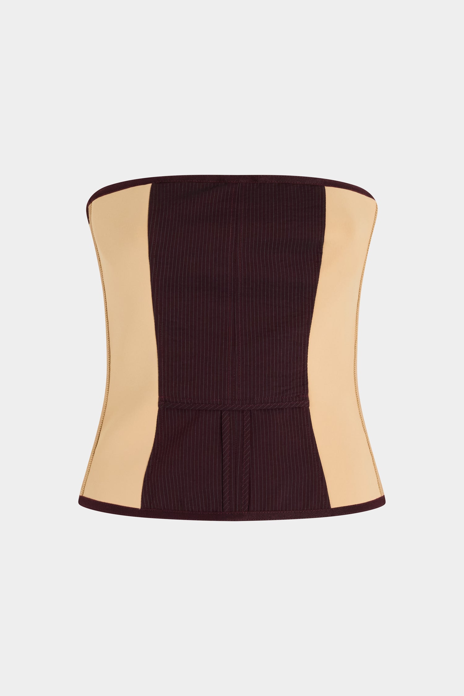 Bustier Patchwork a Righe Bordeaux