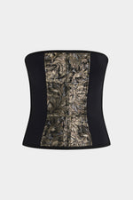 Black Gold Brocade Bustier