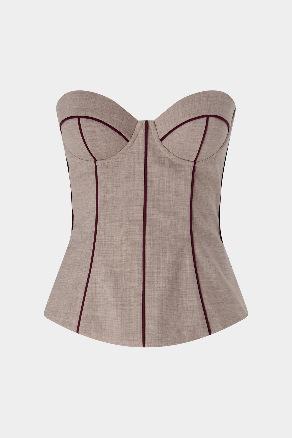 Top Corsetto in Lana Sabbia Mélange