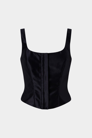 Black Shimmering Taffeta Corset