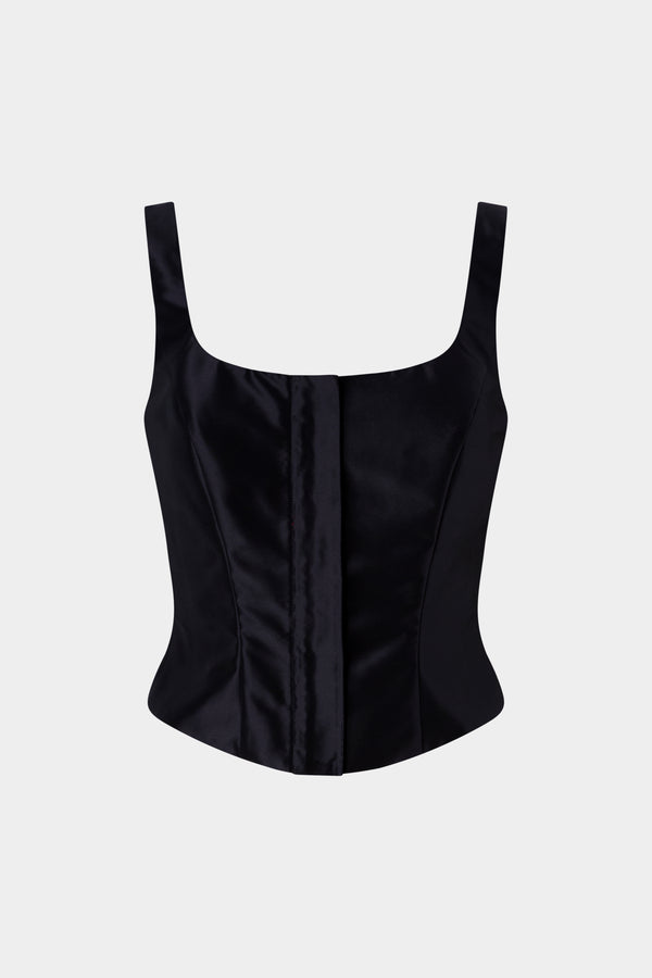 Black Shimmering Taffeta Corset