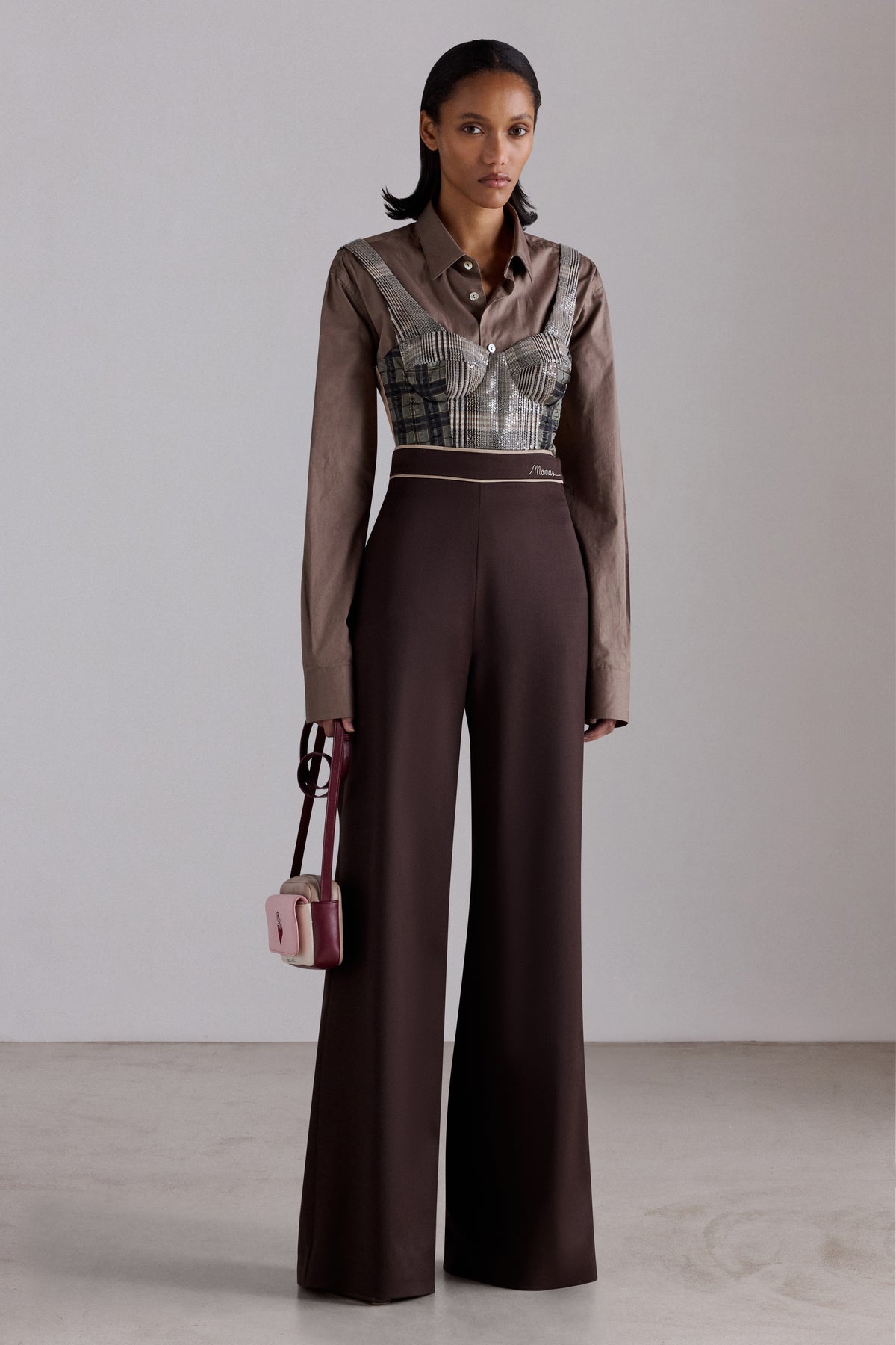Bustier Strutturato in Tweed con Paillettes
