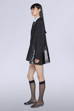 Blazer Oversize con Orlo di Paillettes