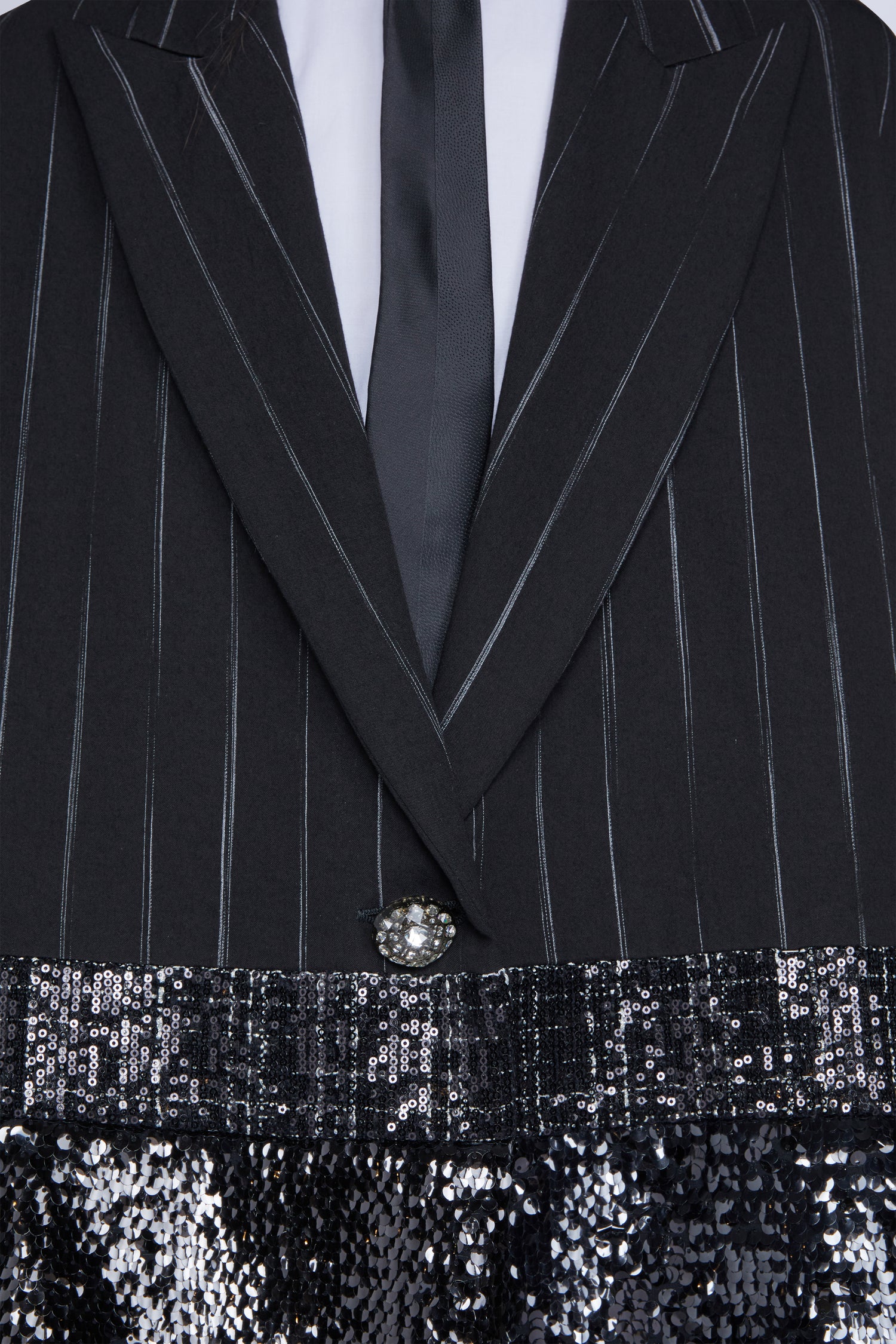 Blazer Oversize con Orlo di Paillettes