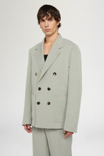 Sage Green Double-Breasted Jacket