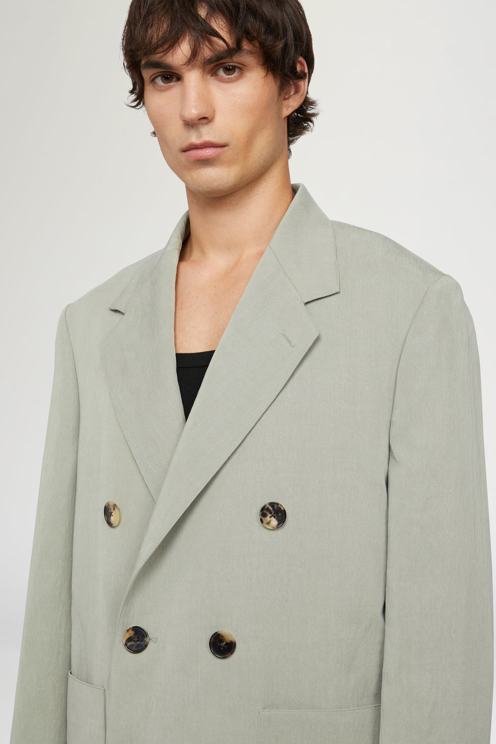 Sage Green Double-Breasted Jacket