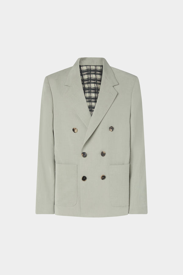 Sage Green Double-Breasted Jacket