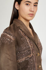 Giacca in Denim Marrone