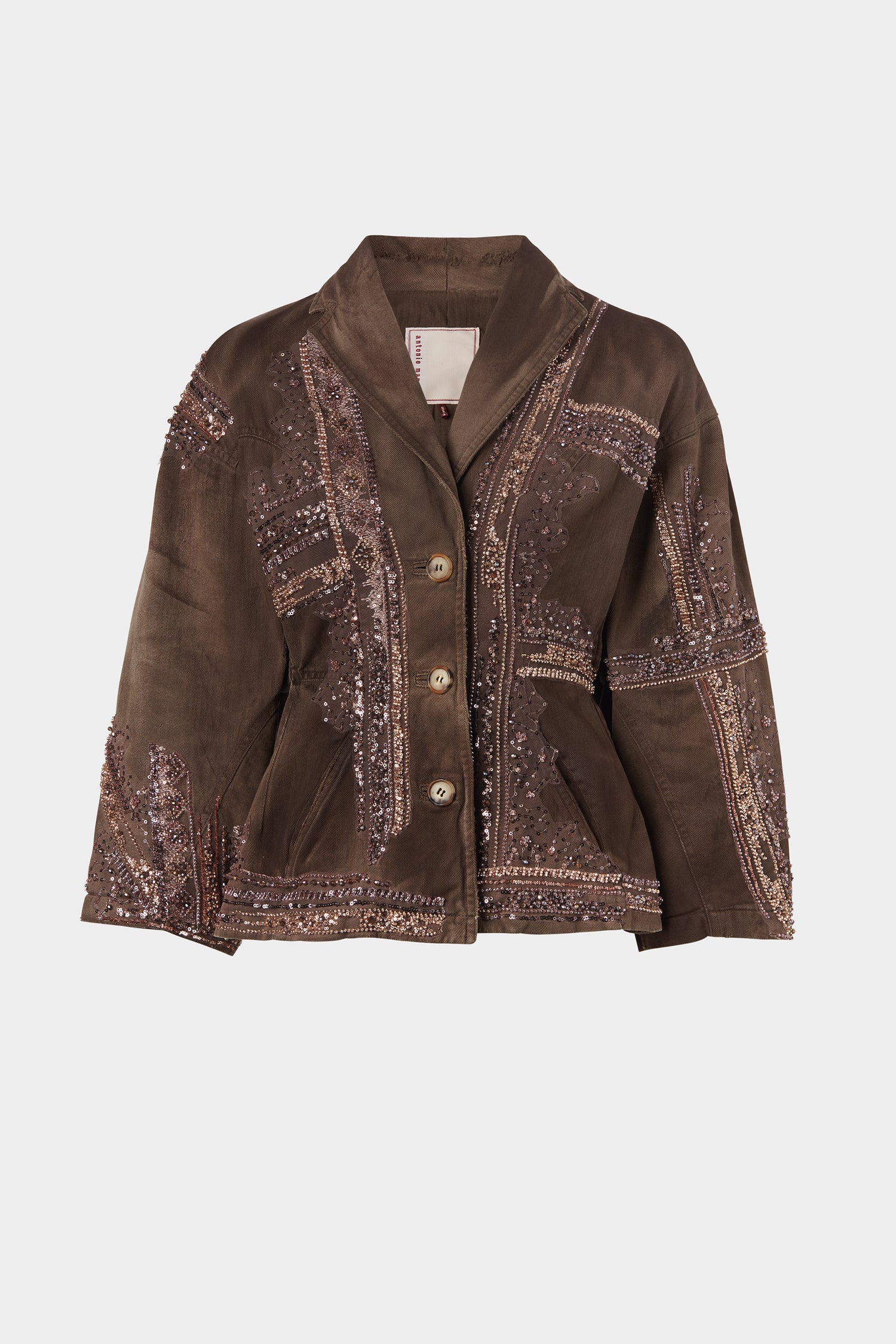 Giacca in Denim Marrone