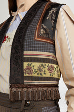 Patchwork Vest with Jacquard Details