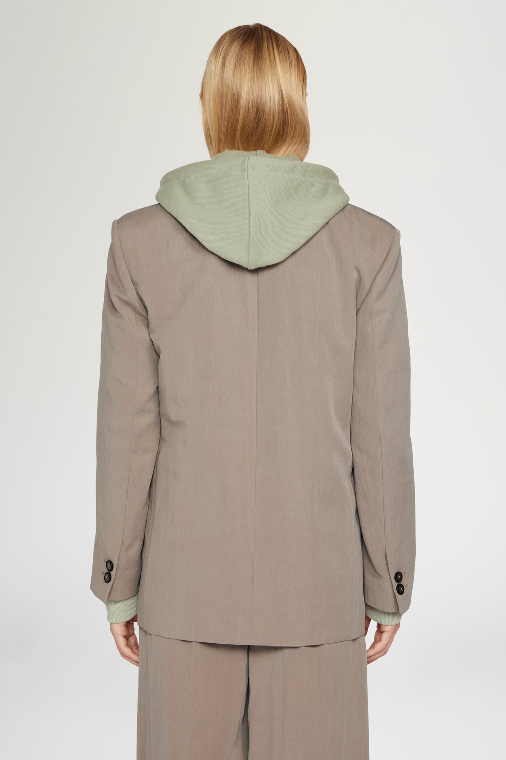 Taupe Single-Breasted Blazer