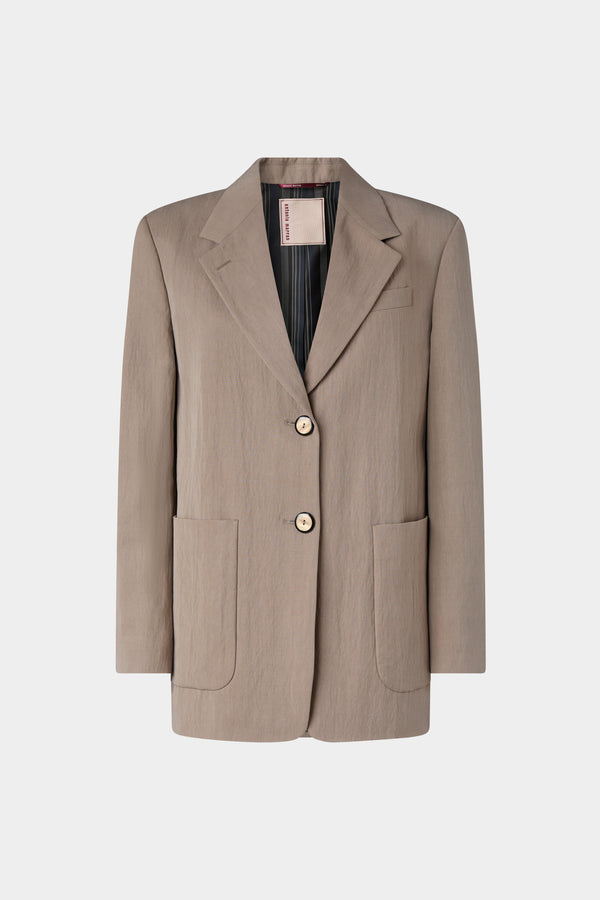 Taupe Single-Breasted Blazer