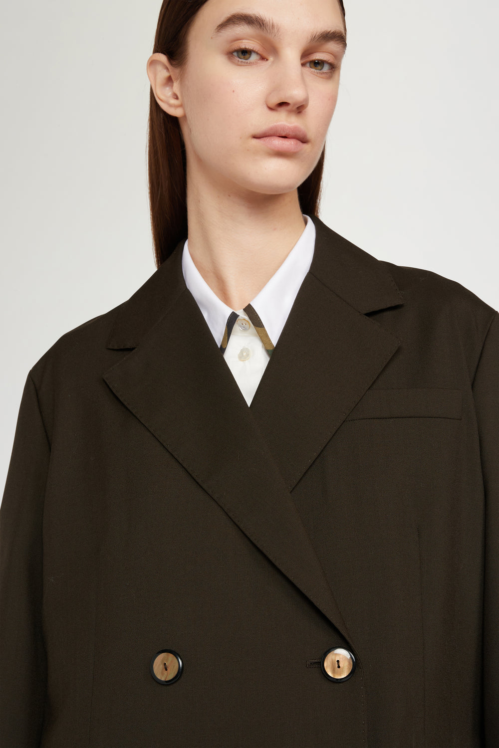 Brown Double-Breasted Blazer