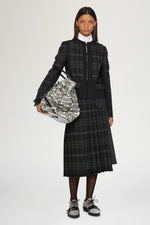 Blazer Strutturato Nero a Quadri