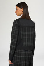 Blazer Strutturato Nero a Quadri