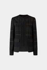 Blazer Strutturato Nero a Quadri