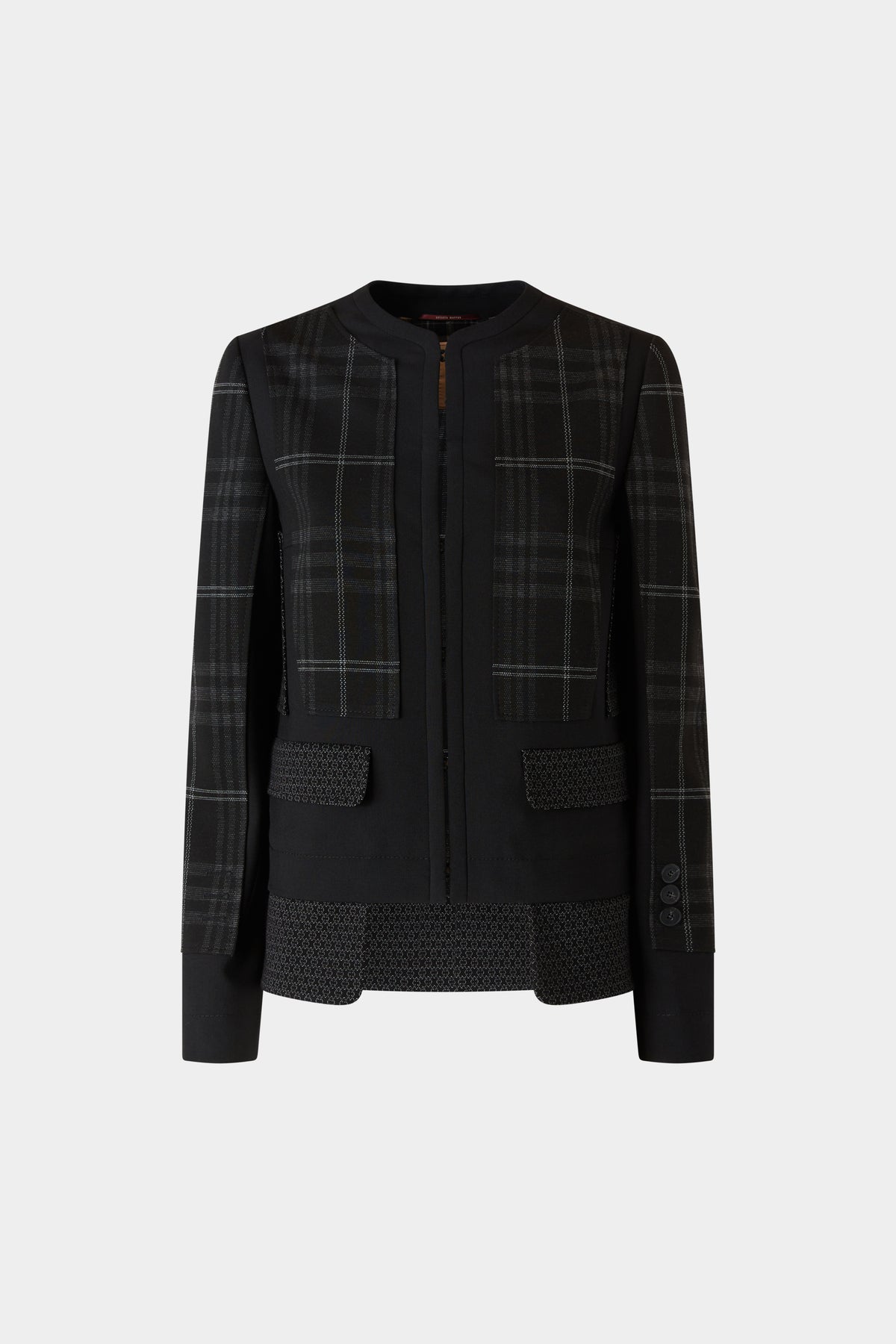 Blazer Strutturato Nero a Quadri