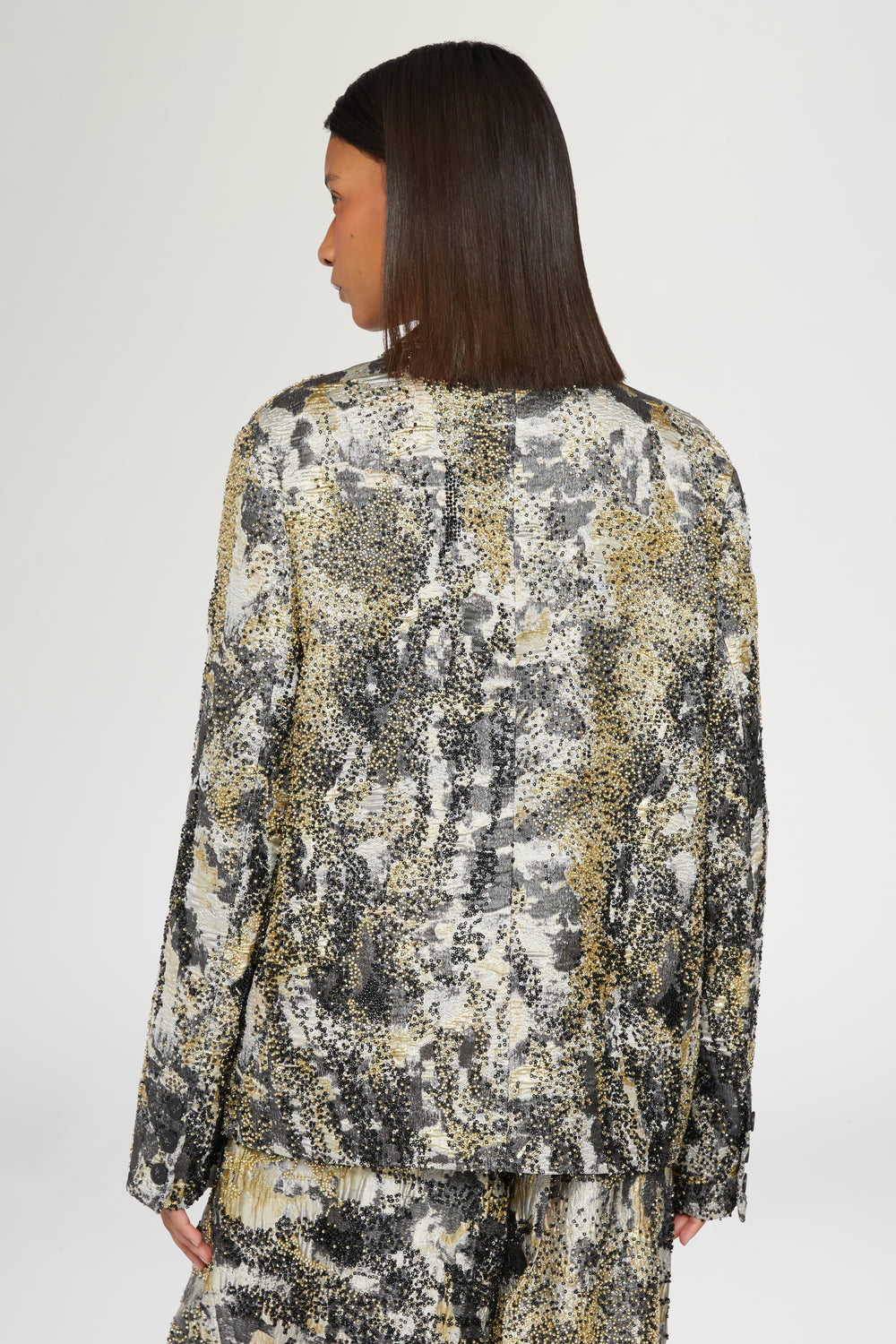 Brocade Blazer with Beads
