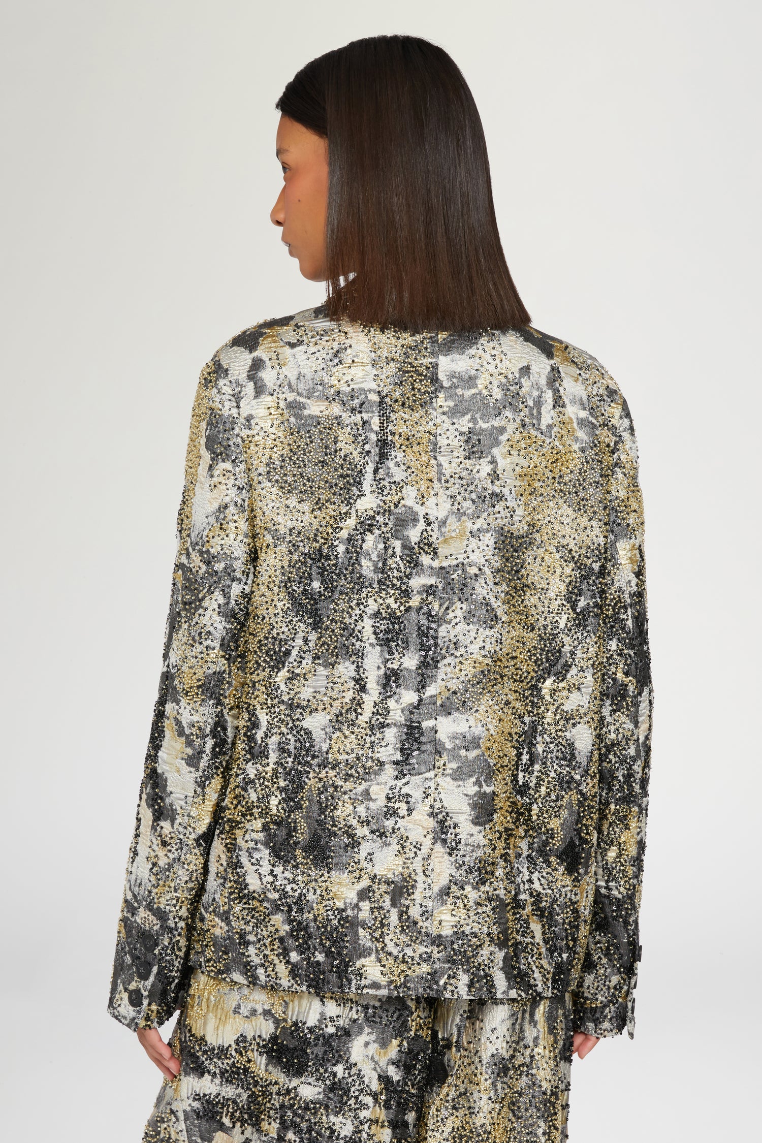 Brocade Blazer with Beads