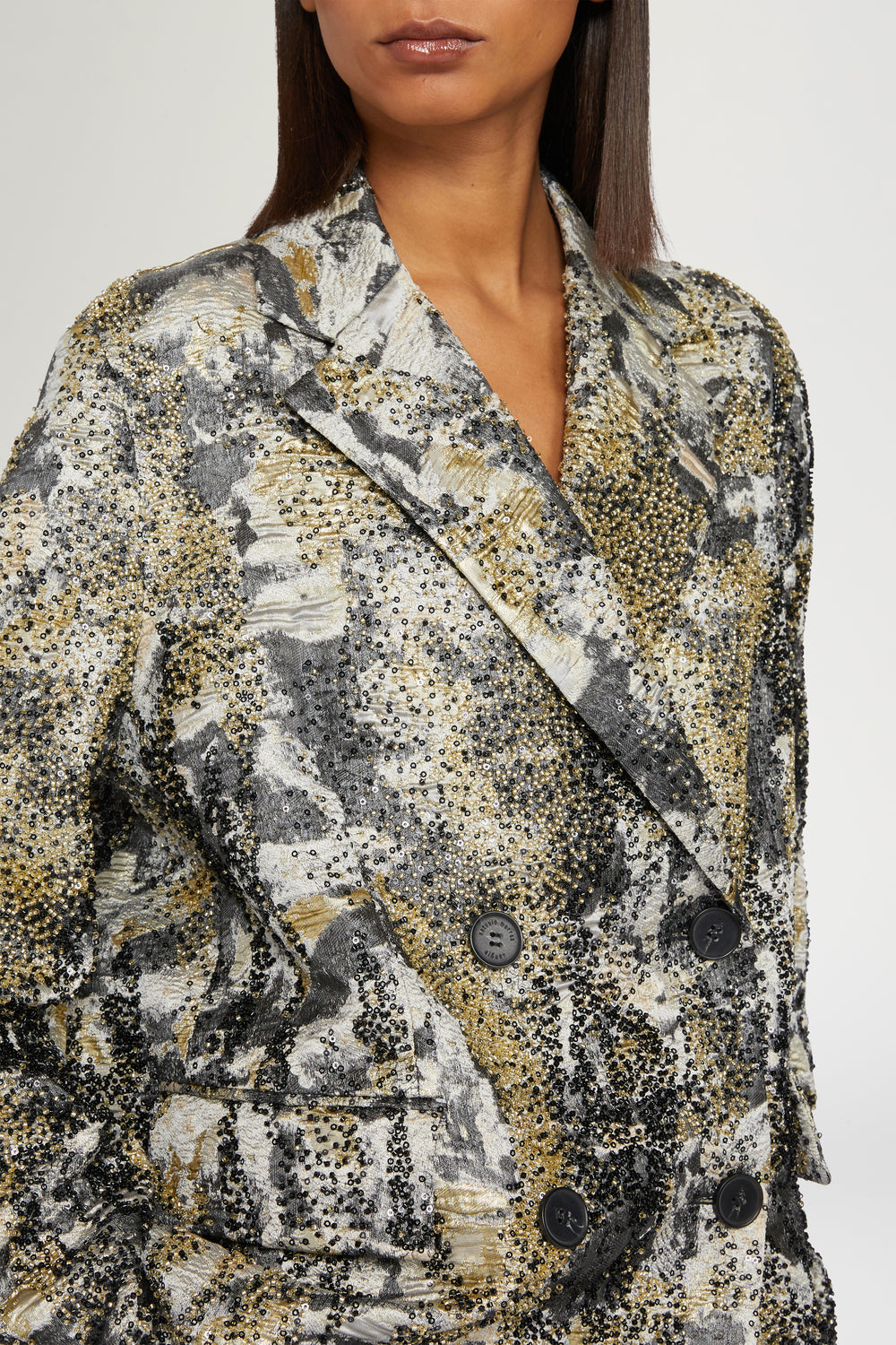 Brocade Blazer with Beads