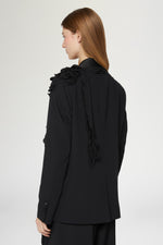 Blazer Oversize con Volant in Chiffon