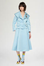 Cropped Fitted Jacket with Oversized Collar