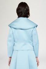 Cropped Fitted Jacket with Oversized Collar