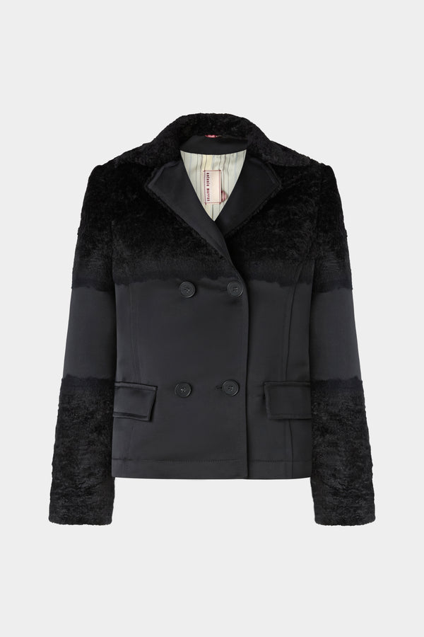 Boxy Jacket In Duchesse And Fur