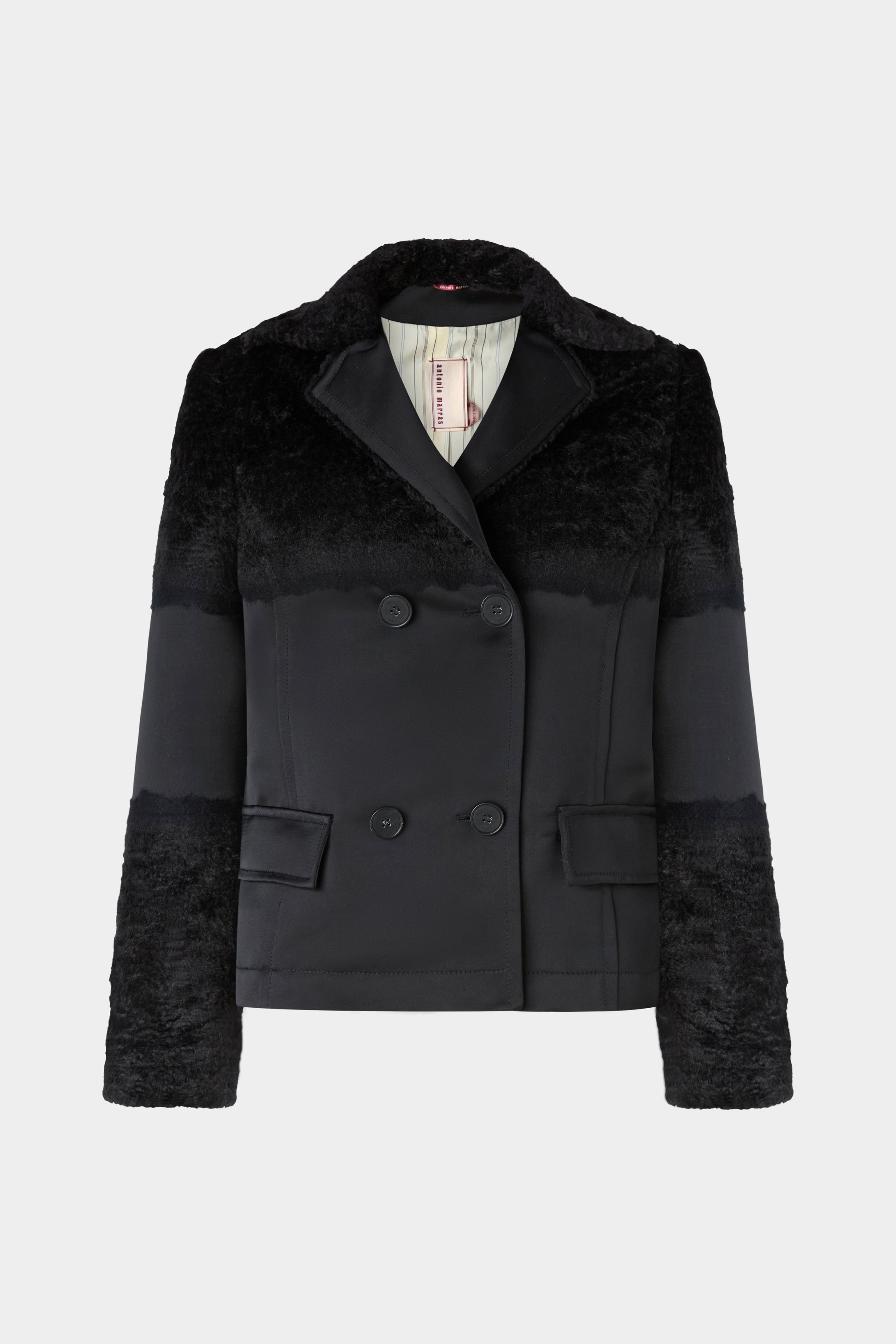 Boxy Jacket In Duchesse And Fur