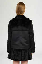 Boxy Jacket In Duchesse And Fur