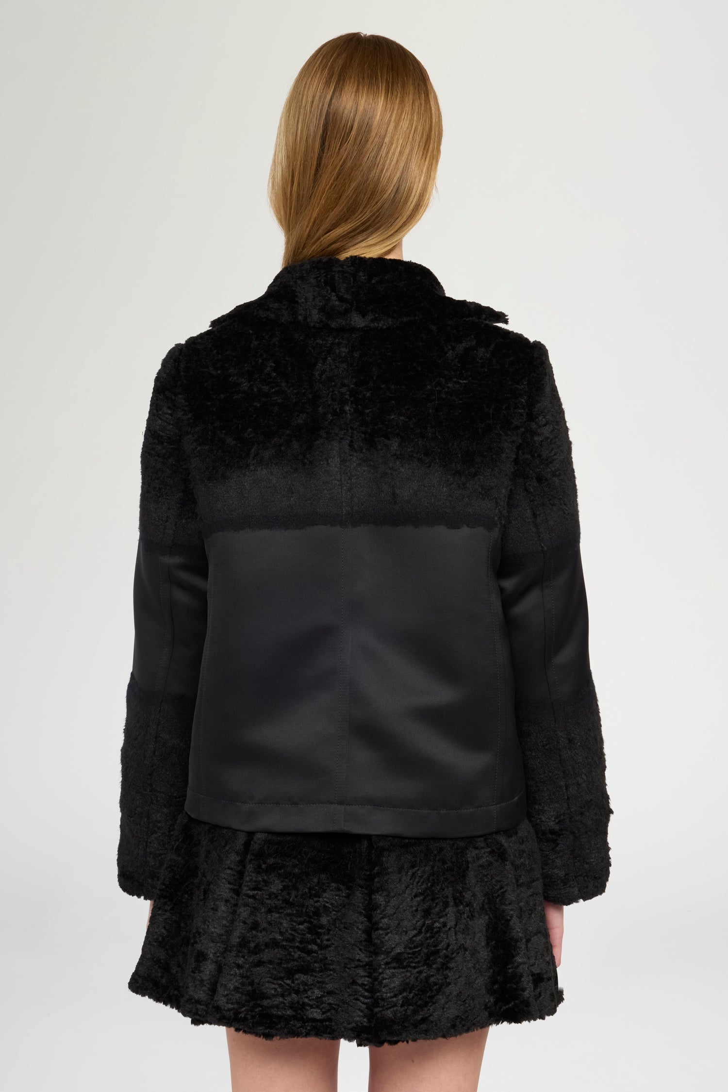 Boxy Jacket In Duchesse And Fur