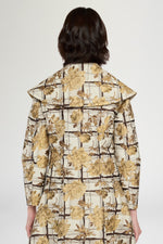 Giacca Broccato Floreale Maxi Rever