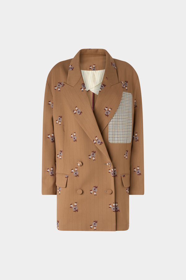Oversized Tailored Blazer with Embroidery