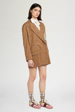 Oversized Tailored Blazer with Embroidery