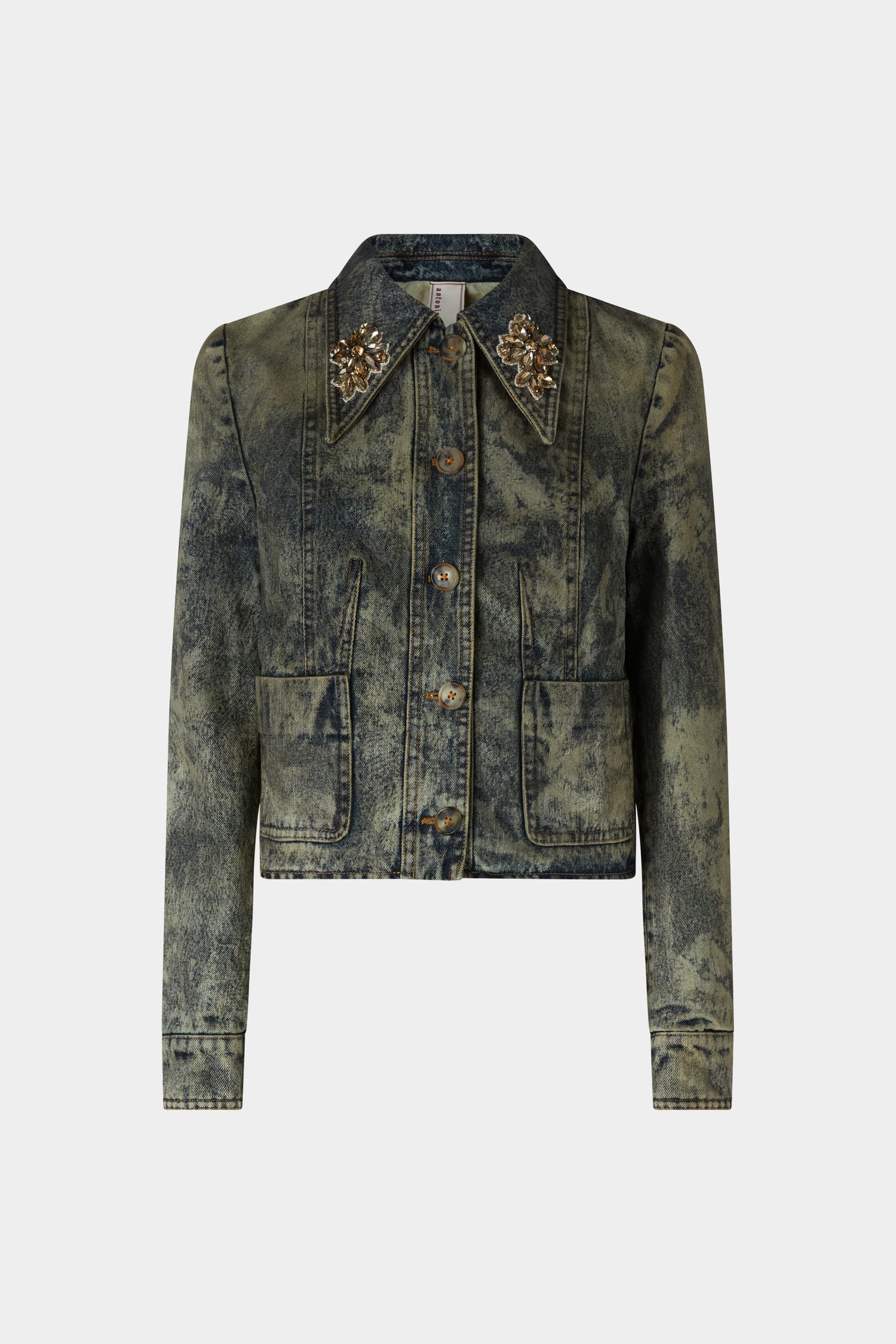 Embellished Slim-Fit Denim Jacket