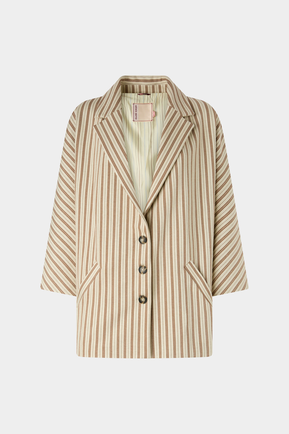 Single-Breasted Jersey Jacket with Stripes