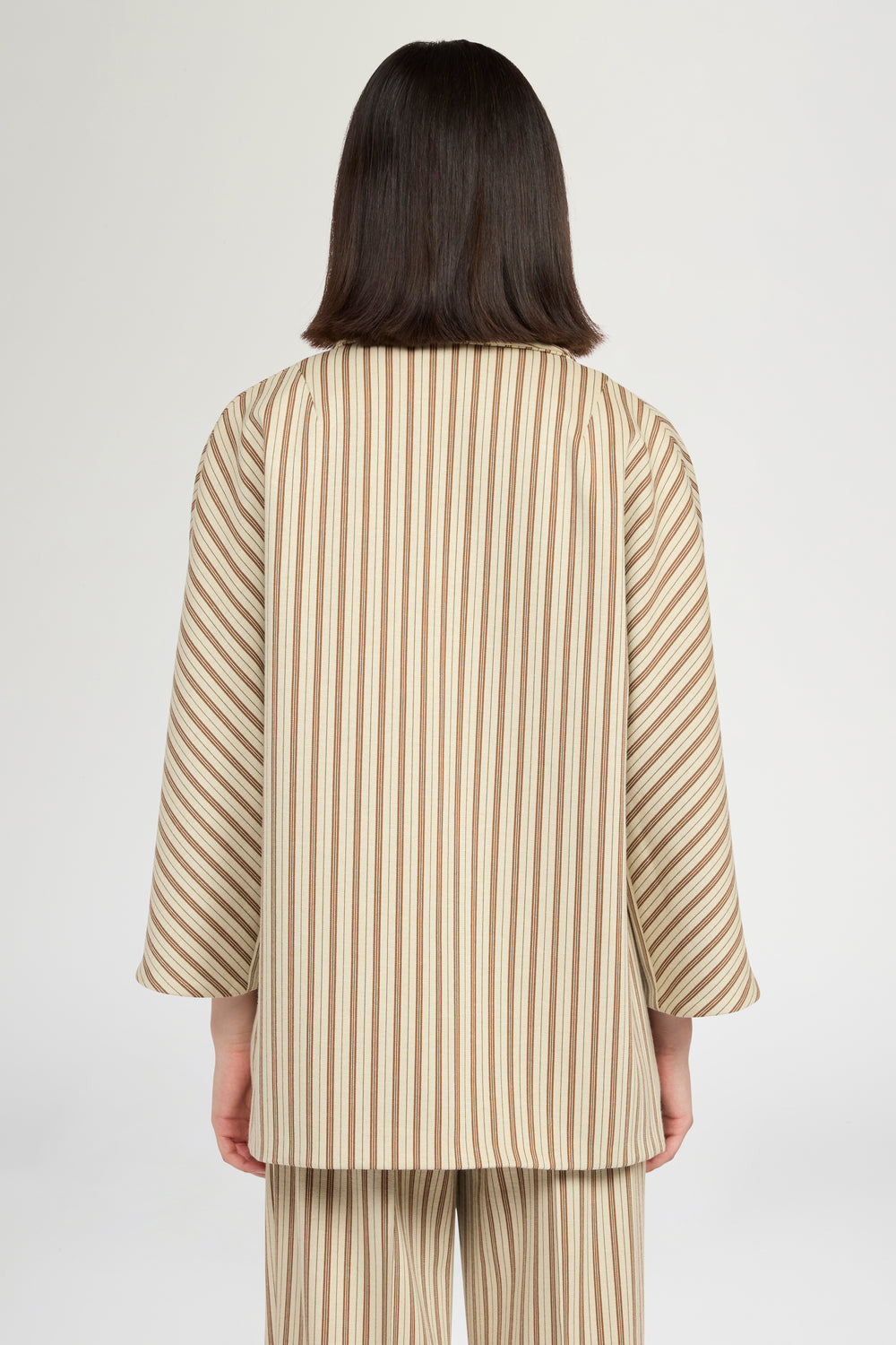 Single-Breasted Jersey Jacket with Stripes