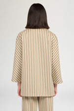 Single-Breasted Jersey Jacket with Stripes